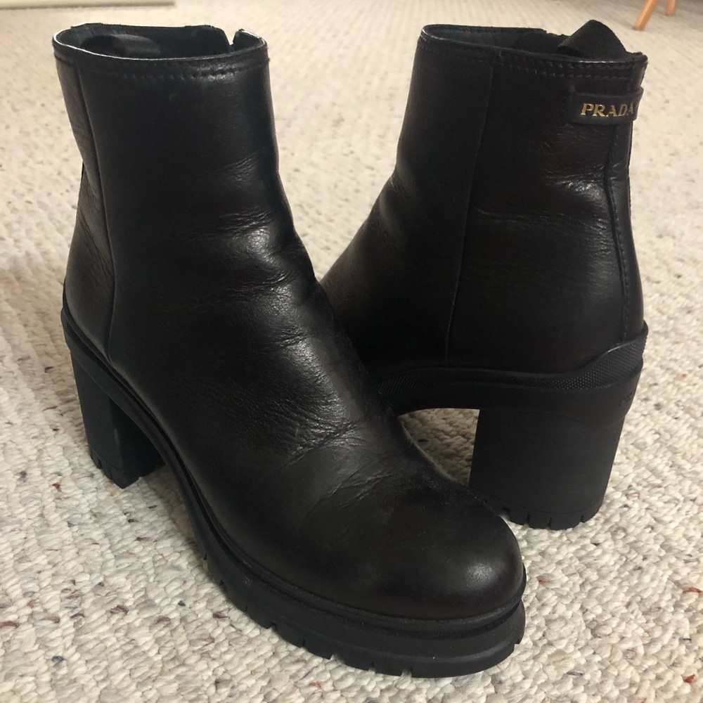 PRADA Leather Booties